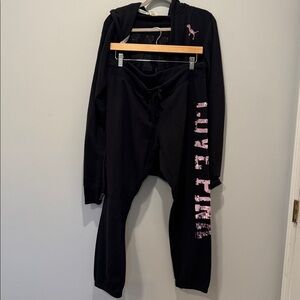 PINK Victoria's Secret Black Hoodie and sweats